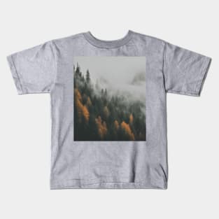 Autumn Dreams: A Misty Mountain Forest Kids T-Shirt